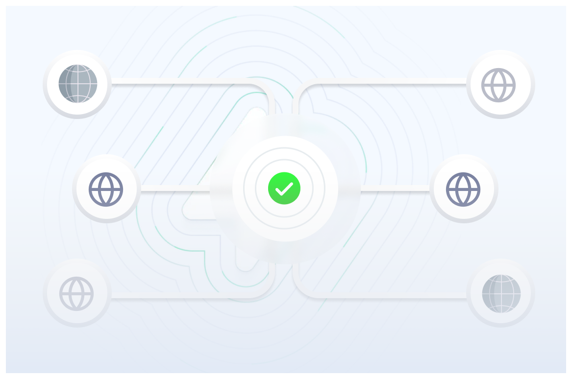 Instant domain setup network illustration